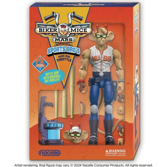 Biker Mice from Mars Sports Bros Home Run Throttle Action Figure