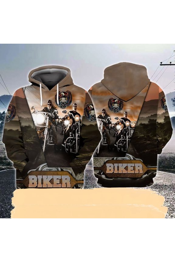 Biker Motorcycle 3D Hoodie T-Shirt