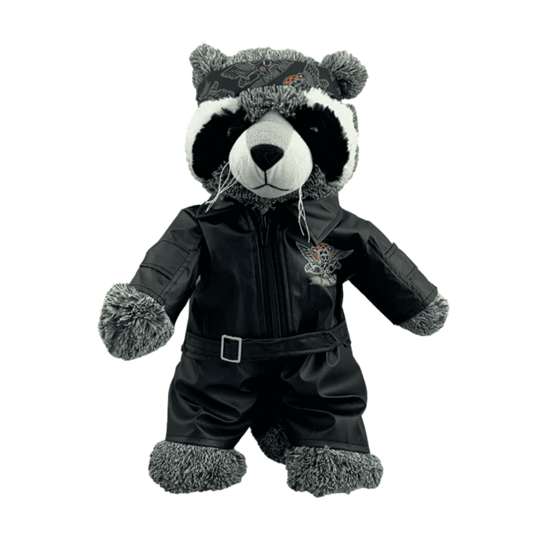 Stuffed Animal Build A Bear Clothed Leather Jacket Collectable