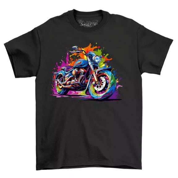 Biker Paint Drip Design T-Shirt - Funny And Badass Rev Up Your Style With This Unisex S-5XL Hot Trending Shirt, Vintage Birthday Gift