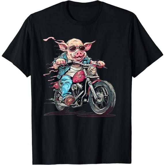 Biker Pig Riding A Motorcycle T-Shirt - Walmart.com