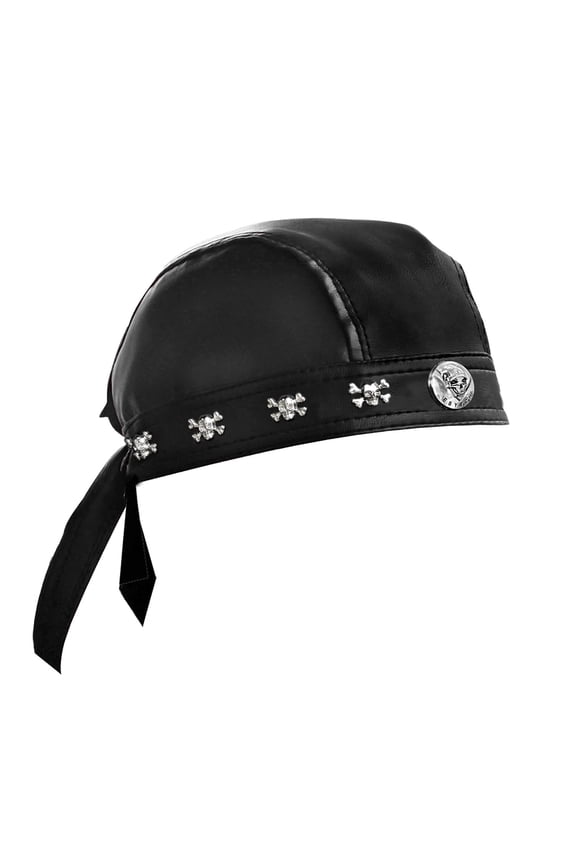 Biker Punk Rock Bandana Head Wrap Du Doo Do Rag Hat Skull Leather Rivet Cap Men Boy
