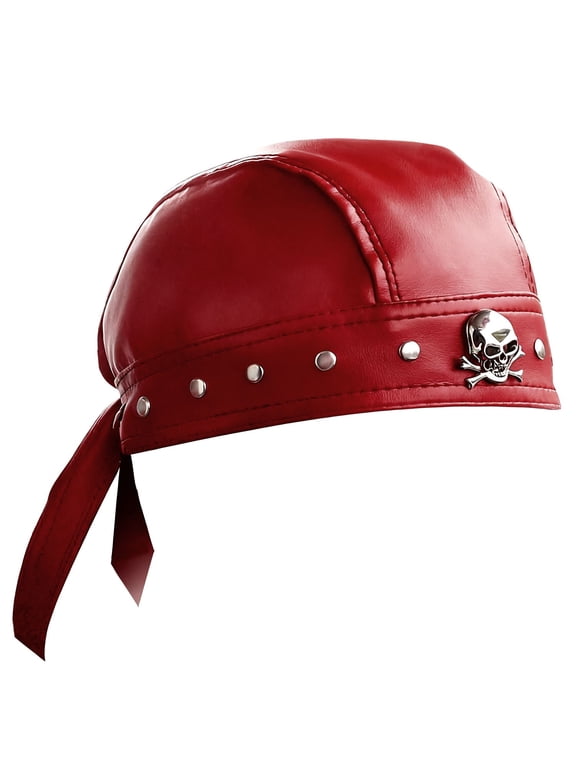 Biker Rock Bandana Doo Do Rag Headwrap Punk Skull Cap Du Rag Red Unisex