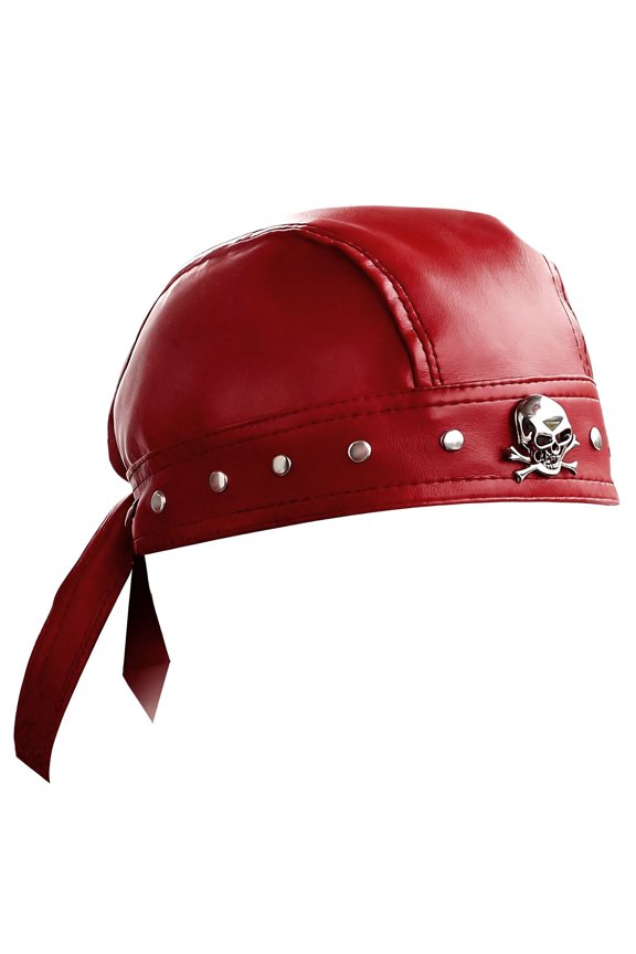 Biker Rock Bandana Doo Do Rag Headwrap Punk Skull Cap Du Rag Red Unisex