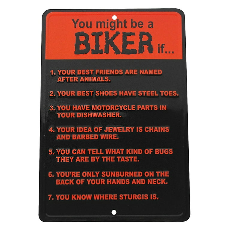 Biker Rules Funny Metal Sign US Made Novelty Garage Man Cave Bar Pub Wall Decor Biker Rules Funny Metal Sign US Made Novelty Garage Man Cave Bar Pub Wall Decor