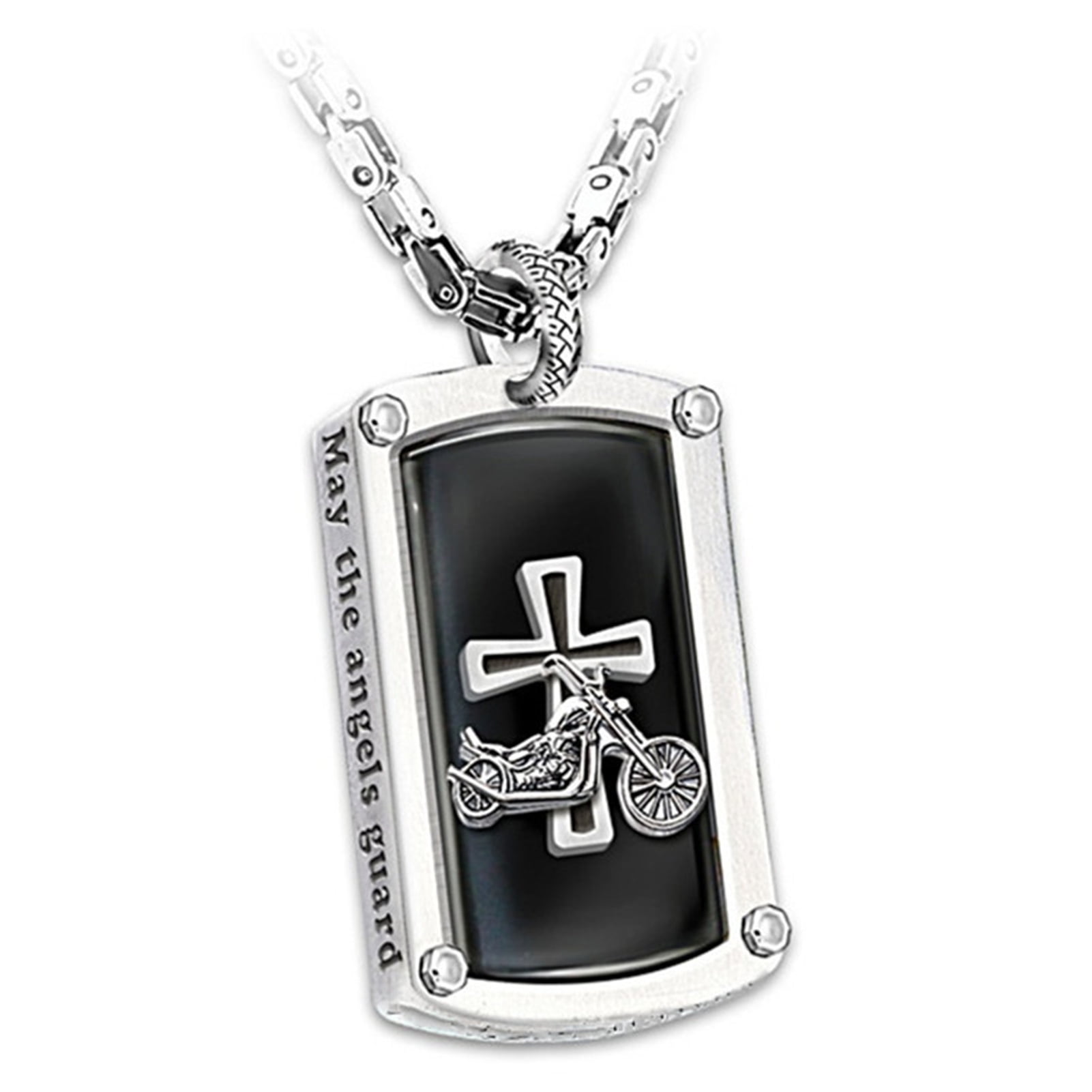Walbest Hip Hop Military Army Style Metal Black 2 Dog Tags Pendant Sweater Chain  Necklace Men's Jewelry, Tag with Personalized ID 