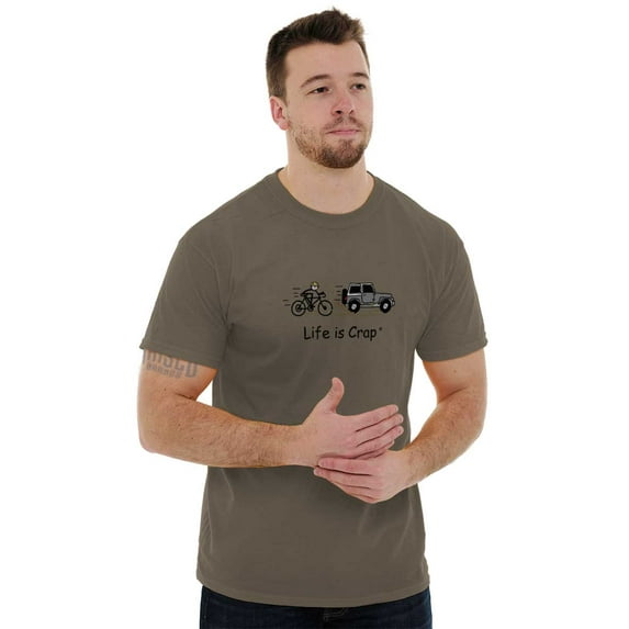 Biker Short Sleeve T-Shirt Tees Tshirts Life is Crap Splash Funny Unlucky Gift