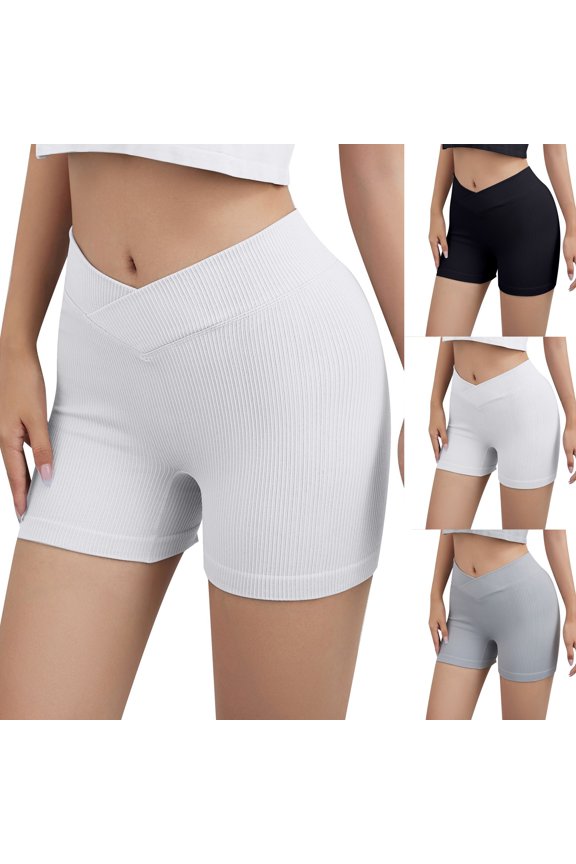 Biker Shorts High Waisted Booty Workout Volleyball Yoga Peach-Shaped Shorts Womens Spandex Black M
