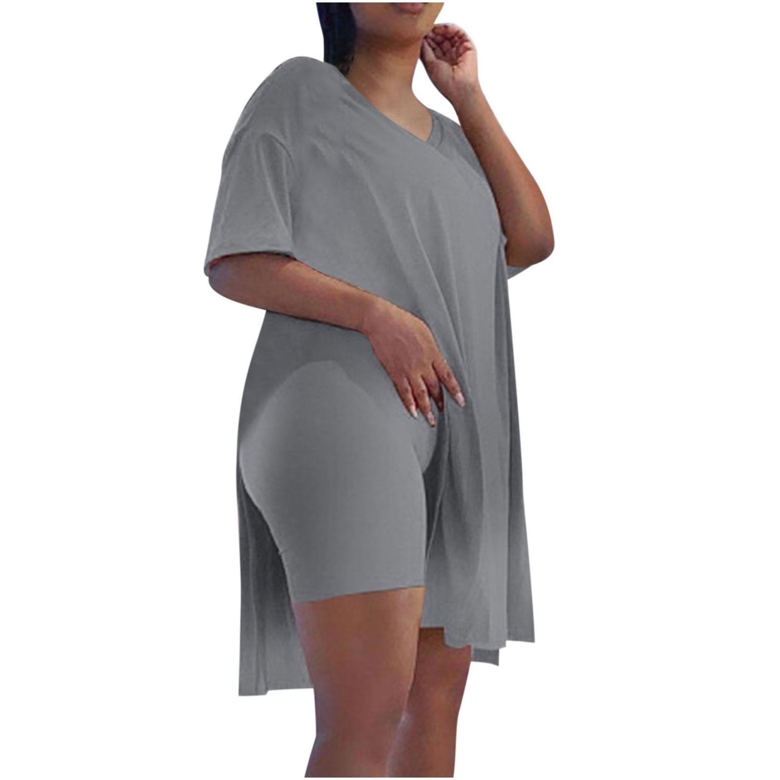 STREAMING Women's Drop-Shoulder Tunic w/ Biker Shorts (Plus Size)