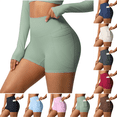 thumbnail image 1 of Biker Shorts Women High Waisted Tummy Control Running Yoga Workout Compression Spandex Shorts with Pockets Green L, 1 of 9