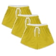 thumbnail image 1 of Biker Shorts Women with Pockets 3PCS Solid Color Shorts for Women Casual Loose Comfy Elastic Waist Drawstring Yoga Athletic Short Pants Trendy Beach Shorts with Pockets on Clearance Yellow L, 1 of 1