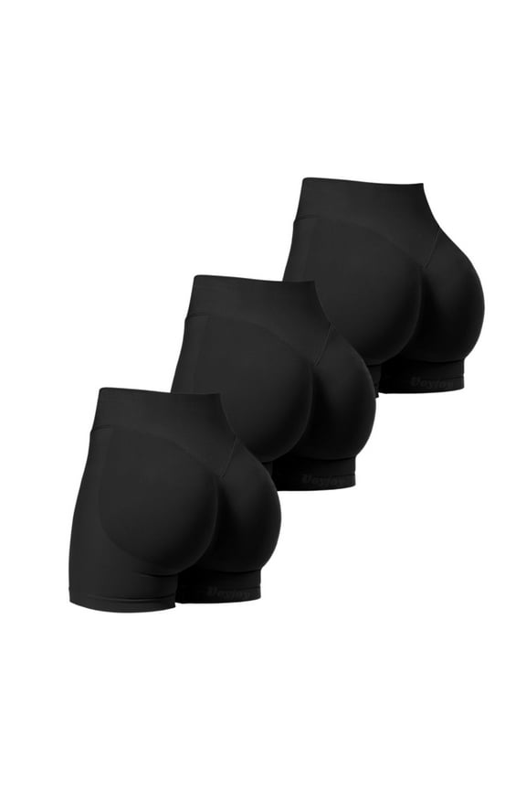 Biker Shorts Women,Scrunch Butt Lifting Gym Impact Workout Seamless Biker Booty Shorts (Black S)