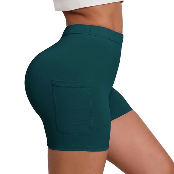 Biker Shorts Women Tummy Control Workout Shorts Woman Solid Color Elastic High Waist Yoga Short Slim Pants