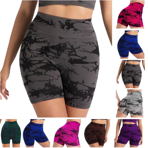 Biker Shorts Women Tummy Control Workout Shorts Women with Pockets High Waisted Spandex Short for Gym Yoga,Dark Gray M