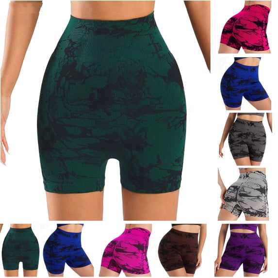 Biker Shorts Women Women's Sport Casual Printed Fashion Waist Yoga Pants Ladies Yoga Shorts,Army Green S