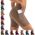 thumbnail image 1 of Biker Shorts Women Workout Out Pocket Leggings Fitness Sports Running Mobile Phone Pocket Yoga Shorts Athletic Pants Shorts Summer Plus Size Leggings for Women, 1 of 10
