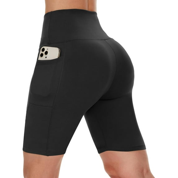 Biker Shorts Women with Pockets - 3"/5"/8" High Waisted Workout Spandex Tummy Control Gym Running Yoga Shorts