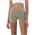 thumbnail image 1 of Biker Shorts for Women Elastic Waistband Workout Yoga Seamless Short Pants Slim Fitted Gym Fitness Shorts (L, Khaki), 1 of 3