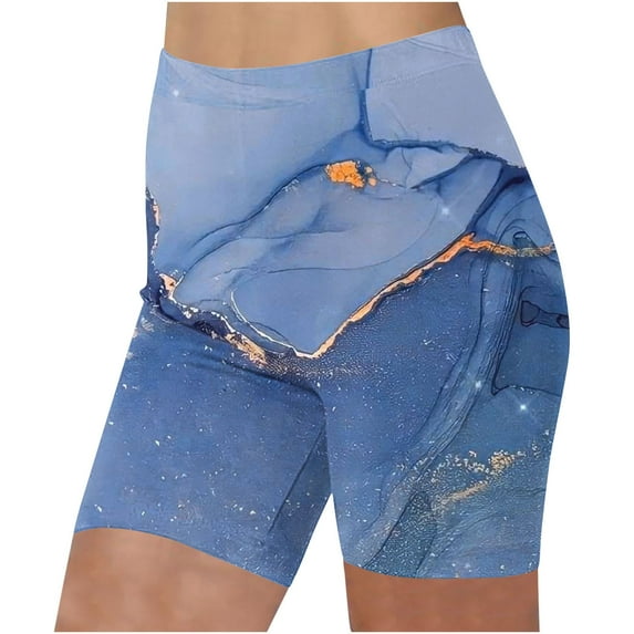 Biker Shorts for Women Summer Athletic Workout Shorts Fashion Printed High Waisted Short Pants