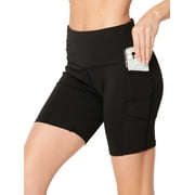 KUDA MODA Biker Shorts for Women with Pocket Body Contour Bike Short for Workout Yoga Running