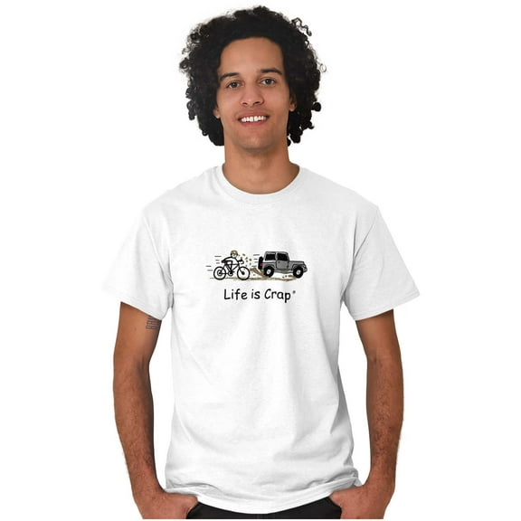 Biker Splashed Car Bicycle Ride Men's Graphic T Shirt Tees Brisco Brands X