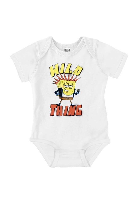 Biker SpongeBob Cartoon Wild Thing Romper Boys or Girls Infant Baby Brisco Brands 6M