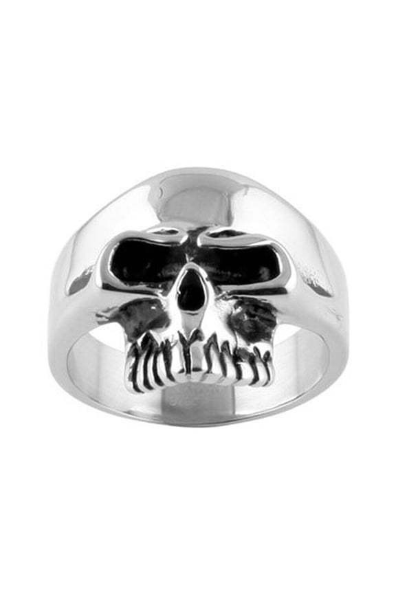 Biker Style - Smooth Skull Ring / Biker Ring - Gothic Motorcycle Rings for Men