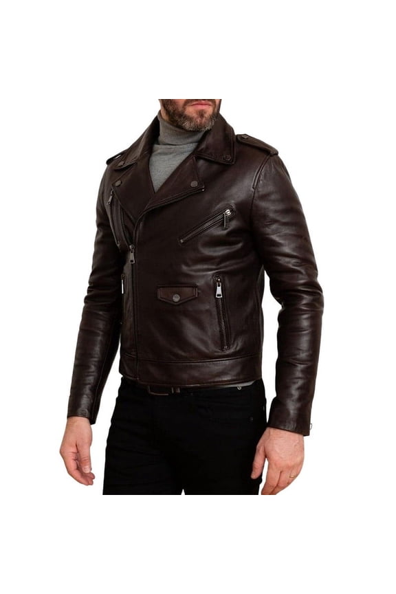 Biker Stylish Black 100% Genuine Lambskin Leather Lightweight Soft Satin lining with comforatble to carry Jackets for Men - XS Size