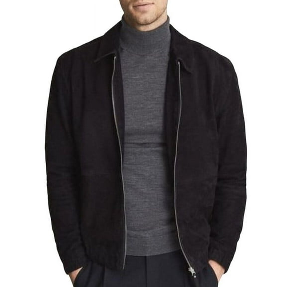 Biker Stylish Black 100% Genuine Suede Leather Lightweight Soft Satin lining with comforatble to carry Jackets for Men - S Size