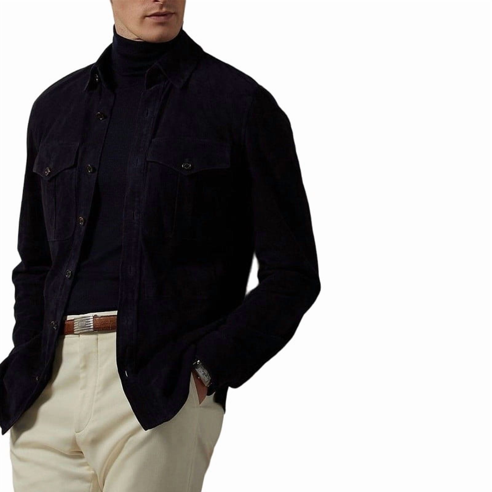 Biker Stylish Black 100% Genuine Suede Leather Lightweight Soft Satin lining with comforatble to carry Jackets for Men - XXL Size