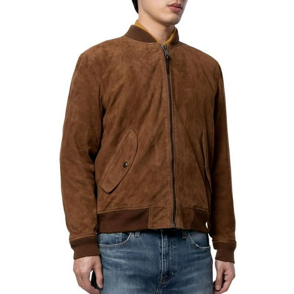 Biker Stylish Brown 100% Genuine Suede Leather Lightweight Soft Satin lining with comforatble to carry Jackets for Men - S Size