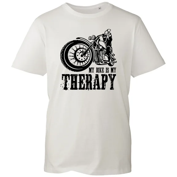 Biker T-Shirt, Mens Motorbike Racer My Bike Is My Therapy Biker Gift Tee, All Sizes S-5Xl