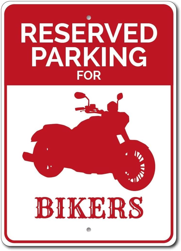 Biker Tin Sign, Biker Parking Sign, Biker Sign, Motorcycle Decor