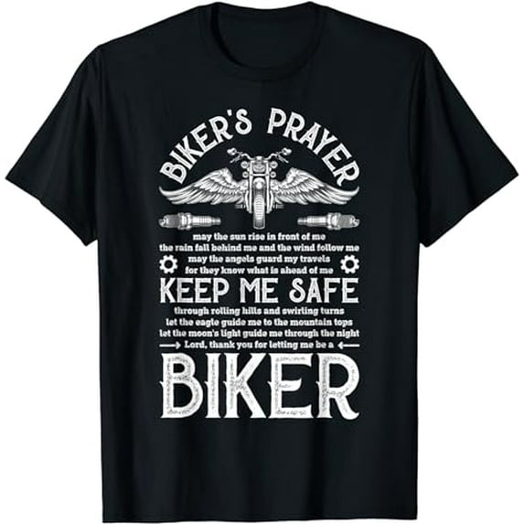 Biker's Prayer Vintage Motorcycle Biker Biking Motorcycling T-Shirt