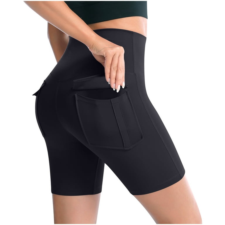 Biker's Shorts for Women Yoga Workout Leggings Short Joggers Athletic  Compression Pants Thigh High Legging with Pockets 