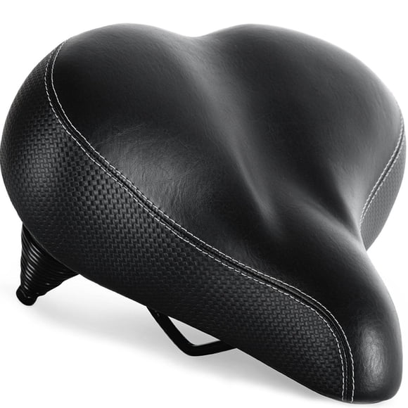 Bicycle Seat With Backrest, Extra-Large Comfort Bike Cushion Soft Memory Foam Pu Pad Universal Fit Tricycle Mountain E Bike Includes Installation Tools