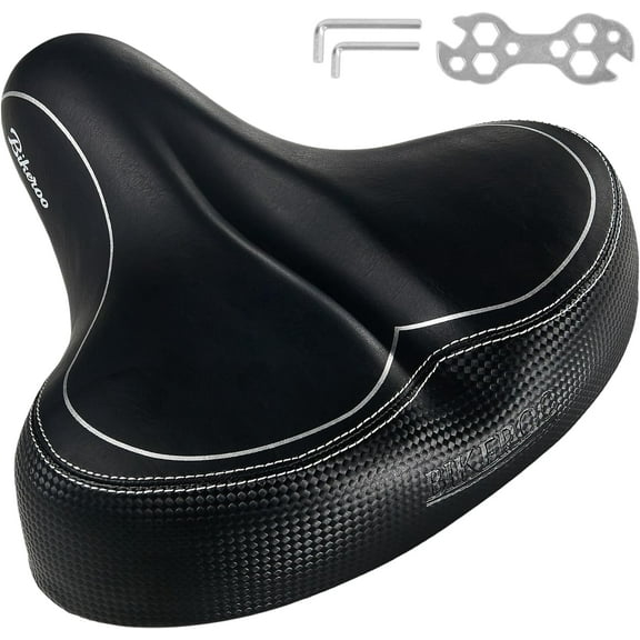 Bikeroo Indoor and Outdoor Wide Cushion Comfort Bicycle Saddle (Men's and Women's)