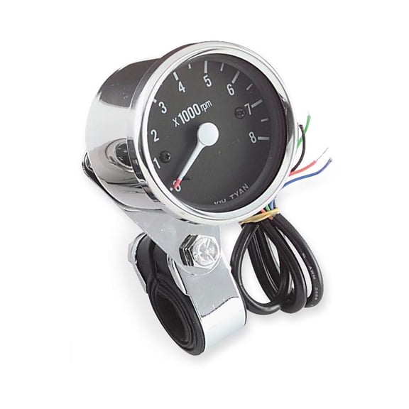 Bikers Choice 493374 Electronic Mini Tachometer, Black & White