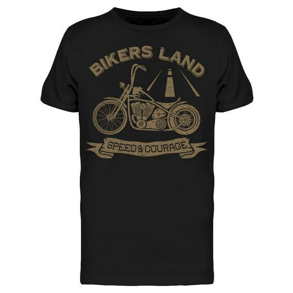 Bikers Land Speed And Courage T-Shirt Men -Image by Shutterstock, Male XX-Large