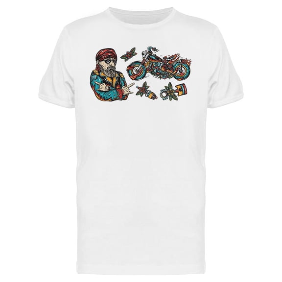 Bikers Lifestyle Icons T-Shirt Men -Image by Shutterstock, Male Large