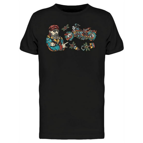 Bikers Lifestyle Icons T-Shirt Men -Image by Shutterstock, Male Large