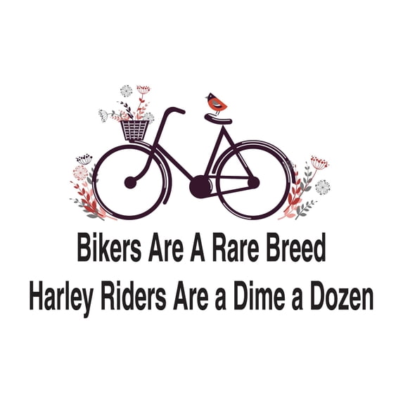 Bikers Are A Rare Breed Harley riders are a dime a Dozen Quote wall Decal Wall Art Sticker Designs Vinyl Stickers For Home House Walls Rooms Windows Bedroom Decoration Size (20x20 inch)