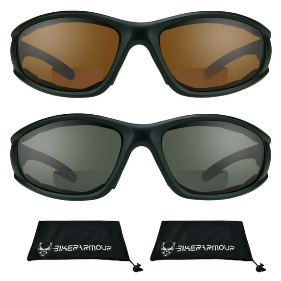 Bikershades BIFOCAL Motorcycle Safety Glass Z87 Gray Blue Block Sport Men Women