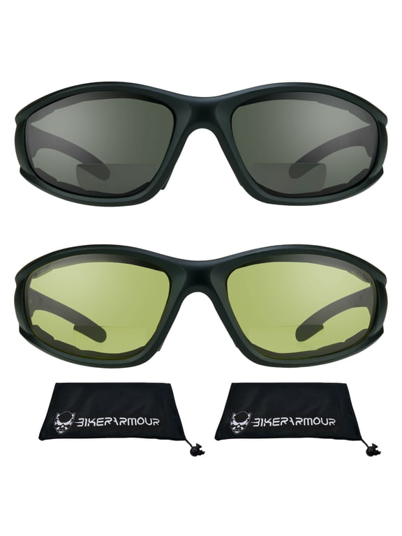 BIFOCAL Motorcycle Safety Glass Z87 Gray Yellow Sport Men Women