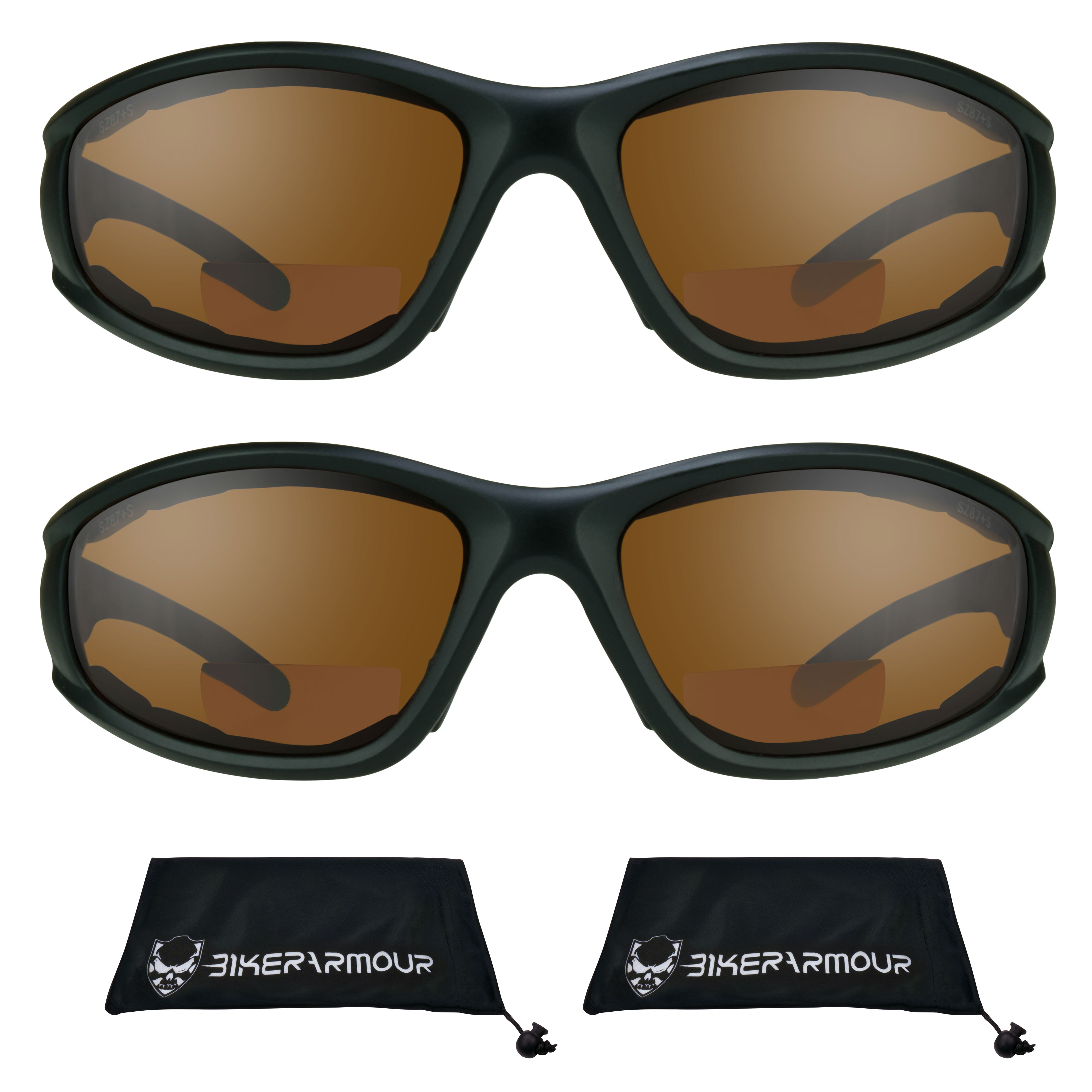 Bikershades BIFOCAL Motorcycle Safety Glass Z87 Men Women Blue Block 2 Pairs