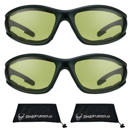 Bikershades BIFOCAL Motorcycle Safety Glass Z87 Yellow Sport Wrap Men Women
