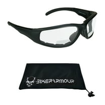 Bikershades BIFOCAL Motorcycle Safety Glasses Z87 Clear Sport Wrap Men Women