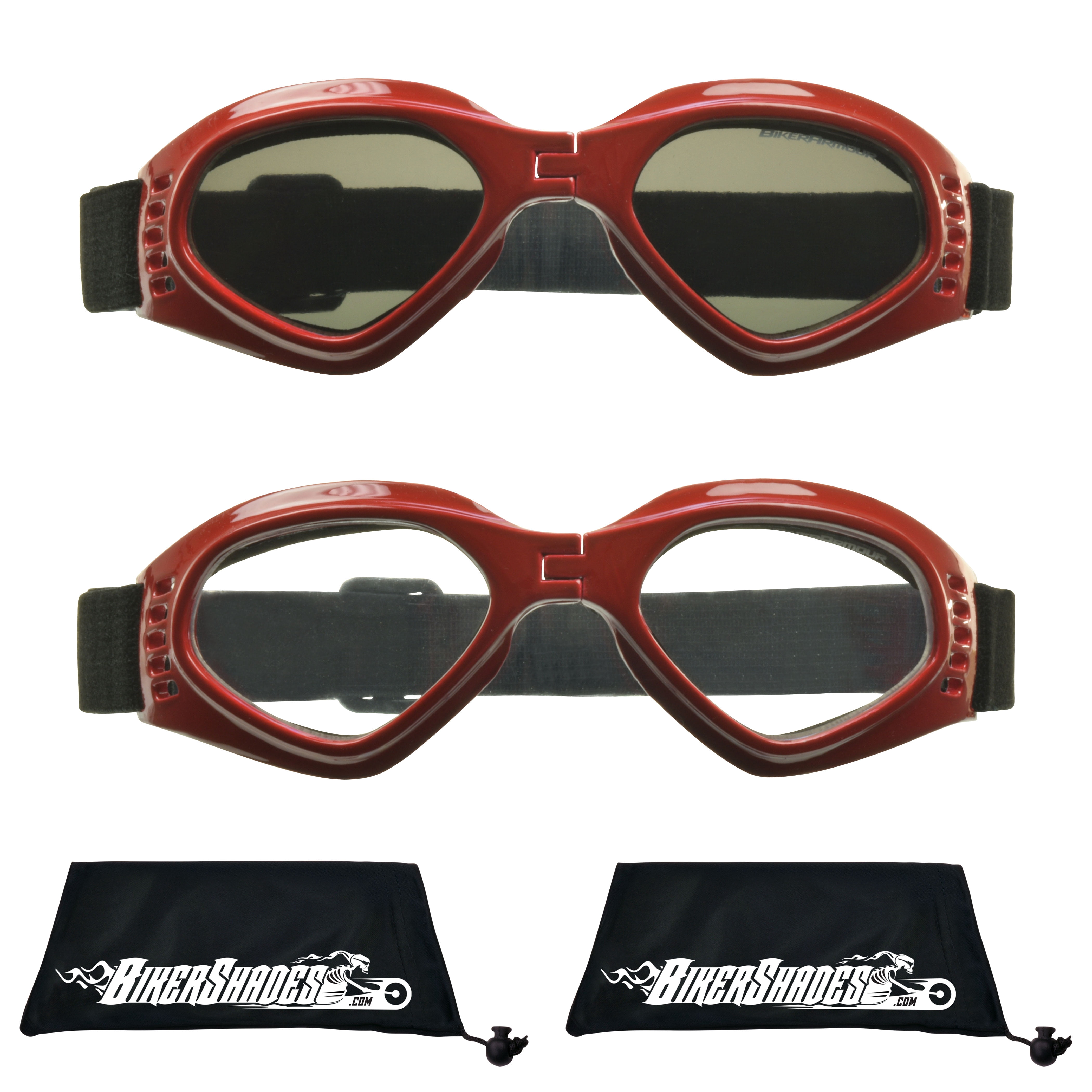 Bikershades Kids Safety Sunglass Goggles Foldable Boys Girls 3 to 8 Years Old Motorcycle Motor-Cross Extreme Sports Skiing