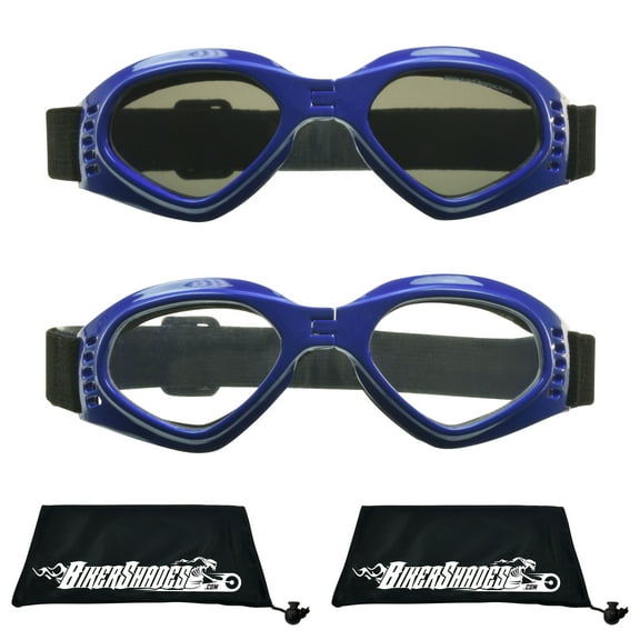 Bikershades Kids Safety Sunglass Goggles Foldable Boys Girls 3 to 8 Years Old Motorcycle Motor-Cross Extreme Sports Skiing