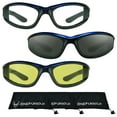 thumbnail image 1 of Bikershades Motorcycle Biker Day Night Glasses Blue Men Women Gray Clear Yellow, 1 of 5